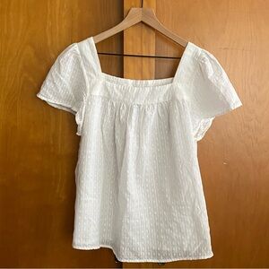 Torrid Top - Square Neck White Swiss Dot